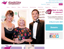Tablet Screenshot of disabilitynottinghamshire.org.uk